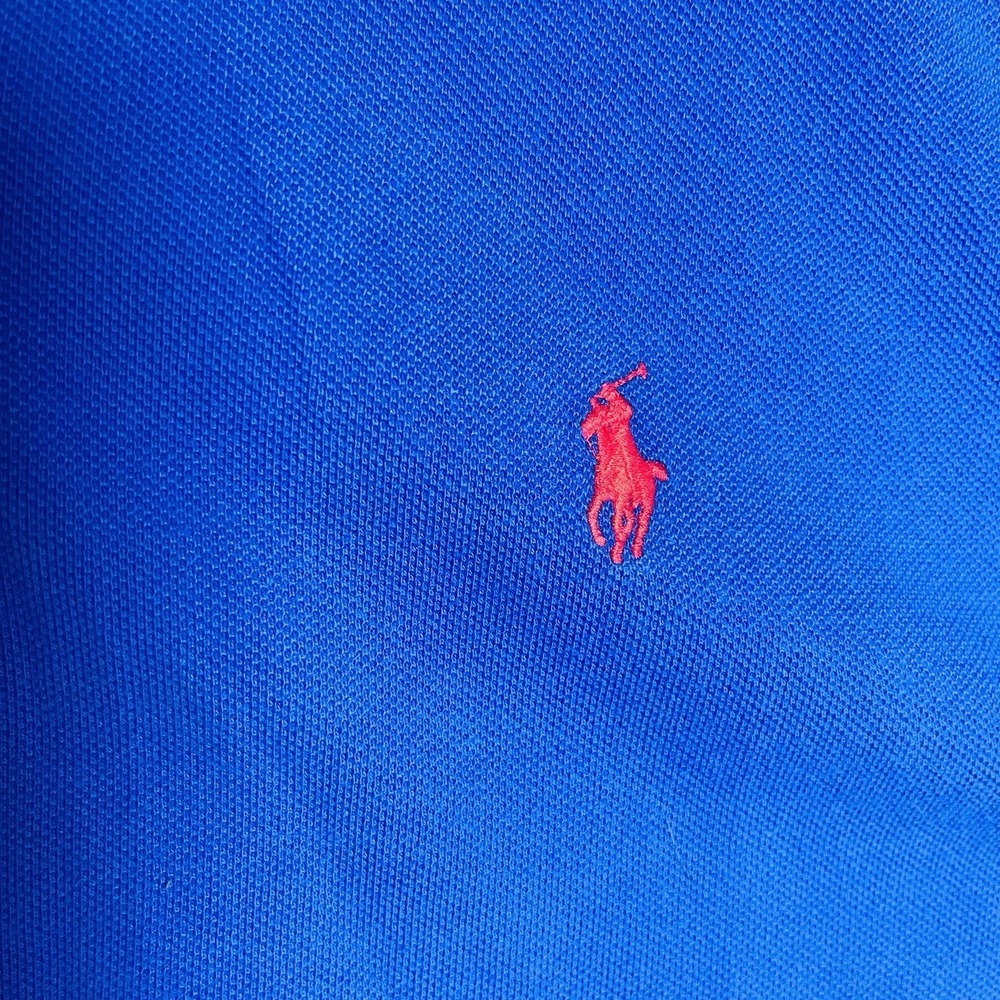 Polo Ralph Lauren Shirt Mens 2XL Blue Knit‎ Henley Neck 100% Cotton